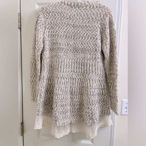 Mirumi Women’s Marled Knit Lace Hem Sweater  Size M. NWOT - Picture 2 of 8